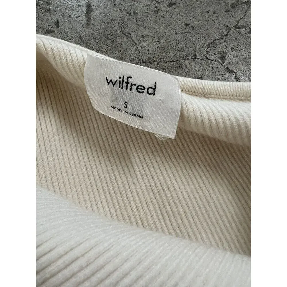 Aritzia Ivory Wilfred One Shoulder‎ Crop Top Size Small